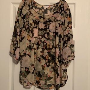 Lauren Conrad 3/4 Sleeve Floral Blouse
